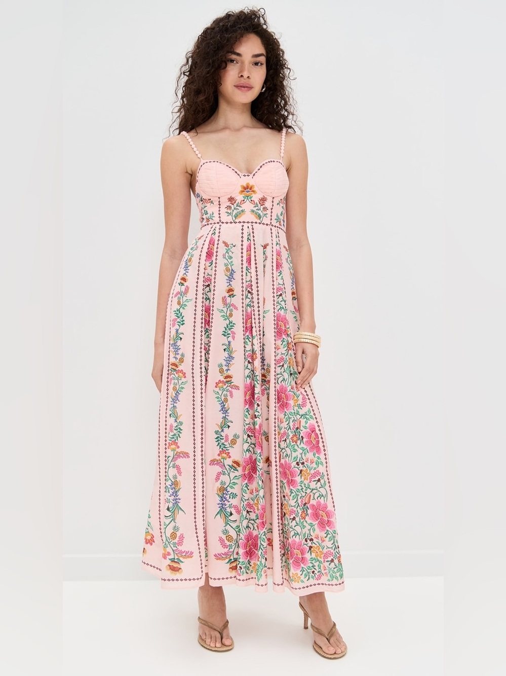 Farm Rio Delicate Forest Pink Maxi Dress